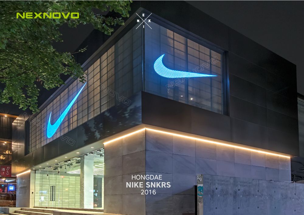 韓國(guó)NIKE旗艦店透明LED顯示屏項(xiàng)目(圖2)
